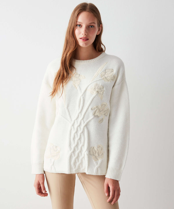 Ipekyol Floral-Embroidered Knitwear Ecru