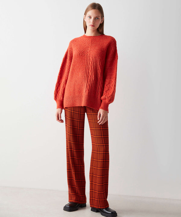 Ipekyol Glittery Knit Pattern Knitwear Orange