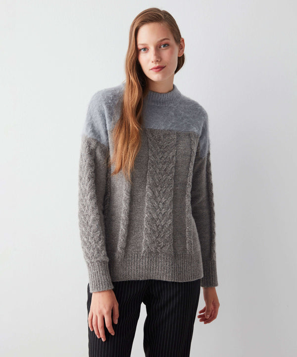 Ipekyol Knitting Pattern Chenille Knitwear Grey