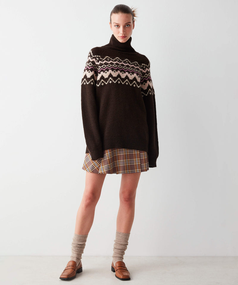 Ipekyol Patterned Turtleneck Knitwear Brown