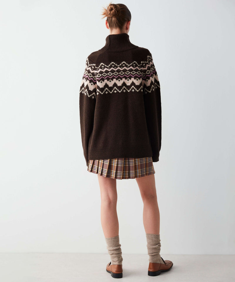 Ipekyol Patterned Turtleneck Knitwear Brown