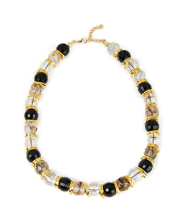 Ipekyol Crystal Round Beaded Necklace Gold
