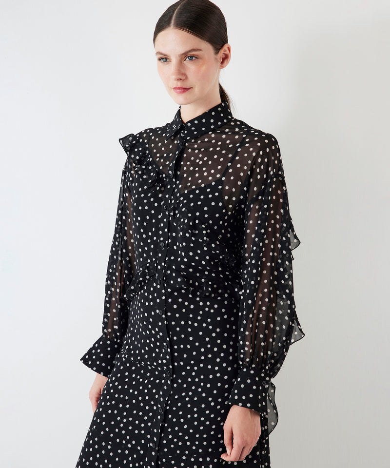 Ipekyol Polka Dot Pattern Shirt Dress Black