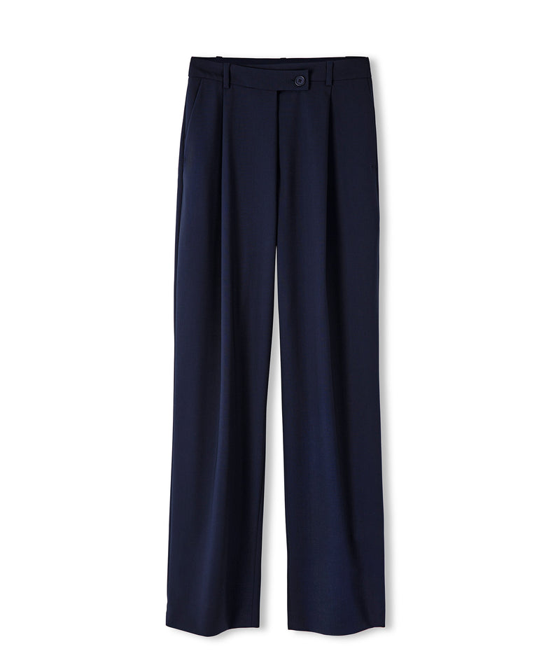 Ipekyol Palazzo Fit Trousers Navy Blue