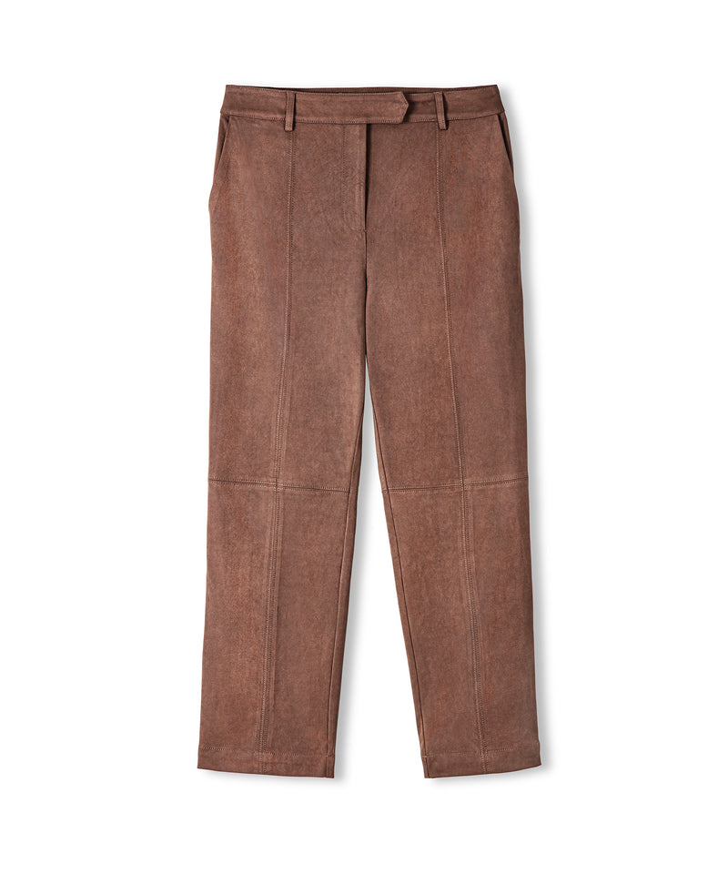 Ipekyol Cigarette Fit Suede Trousers Old Rose