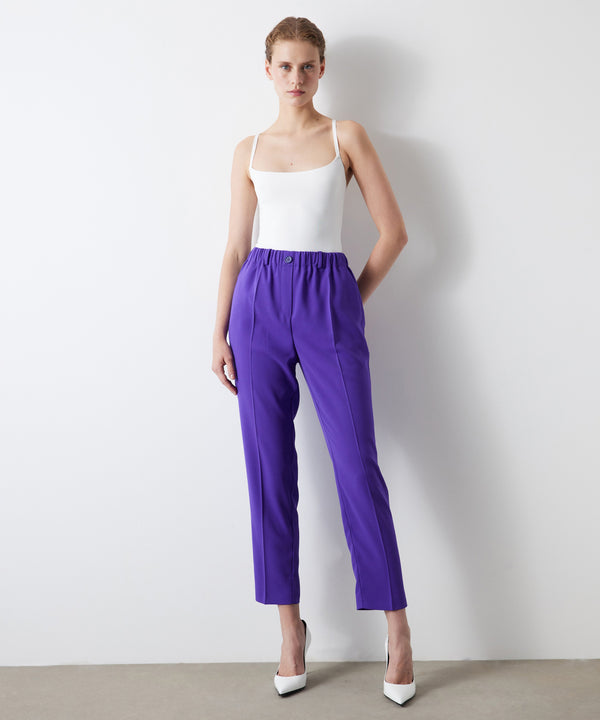 Ipekyol Draped Detailed Solid Trousers Purple