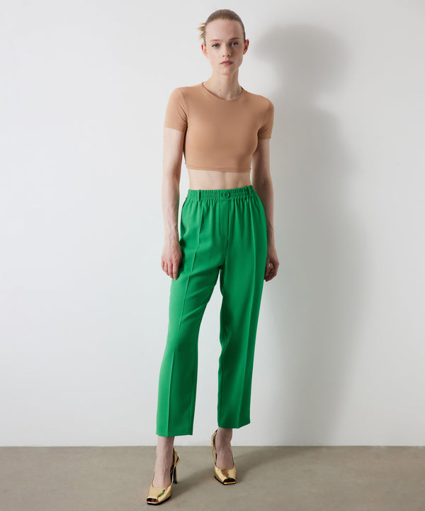 Ipekyol Draped Detailed Solid Trousers Green