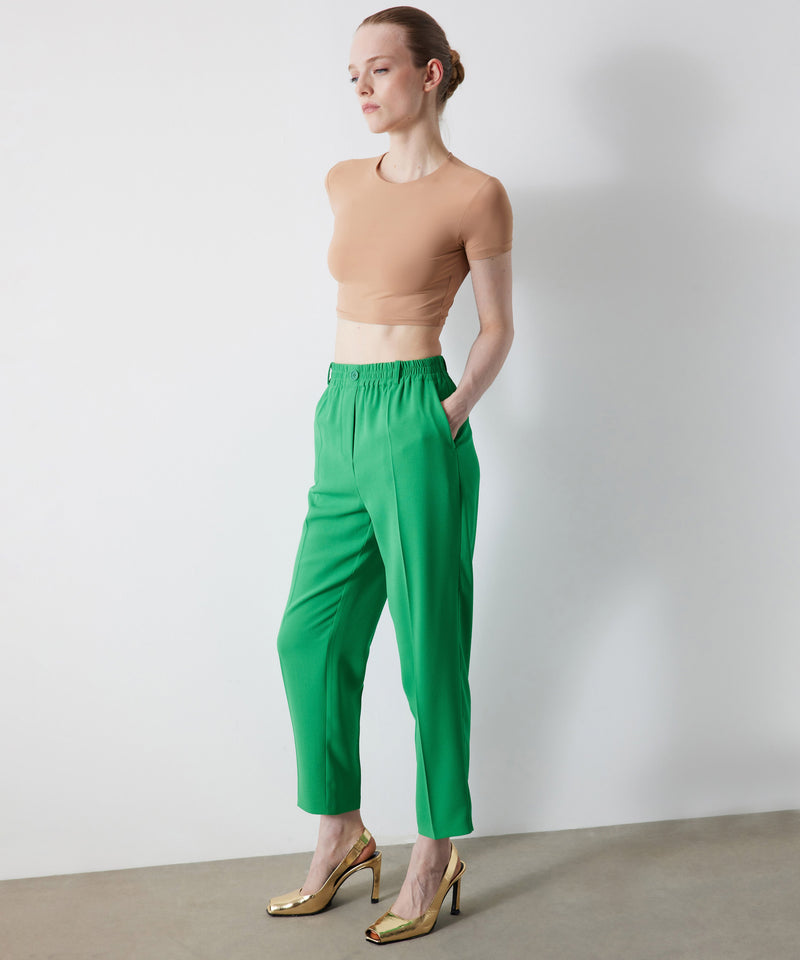 Ipekyol Draped Detailed Solid Trousers Green