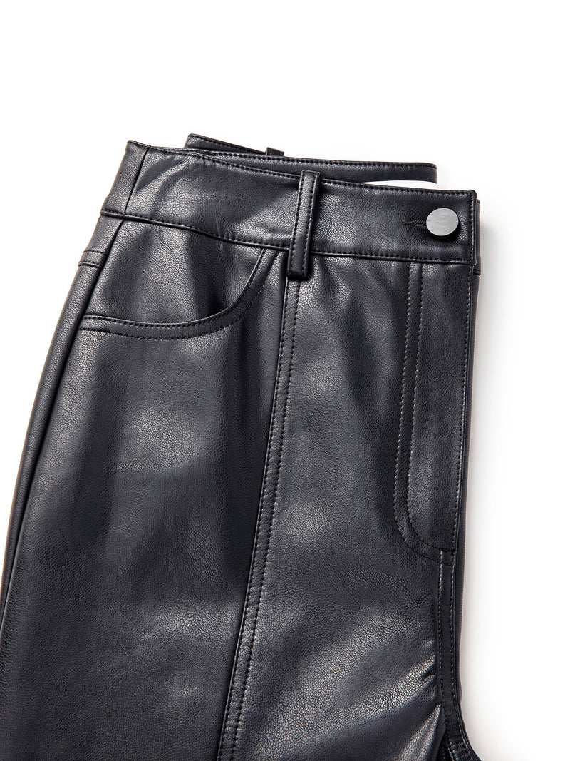 Ipekyol Leather Look Trousers Black