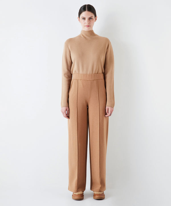 Ipekyol Relaxed Fit Rib-Stitched Trousers Camel