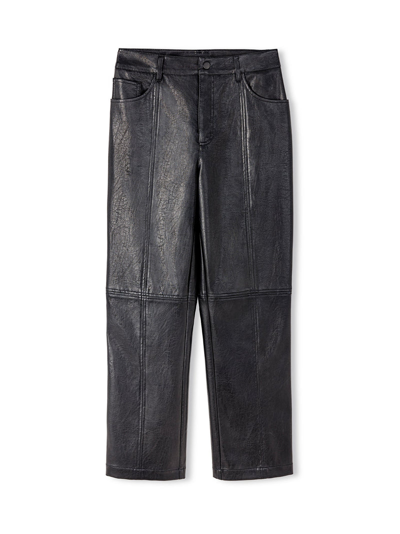 Ipekyol Straight Fit Leather Look Trousers Black