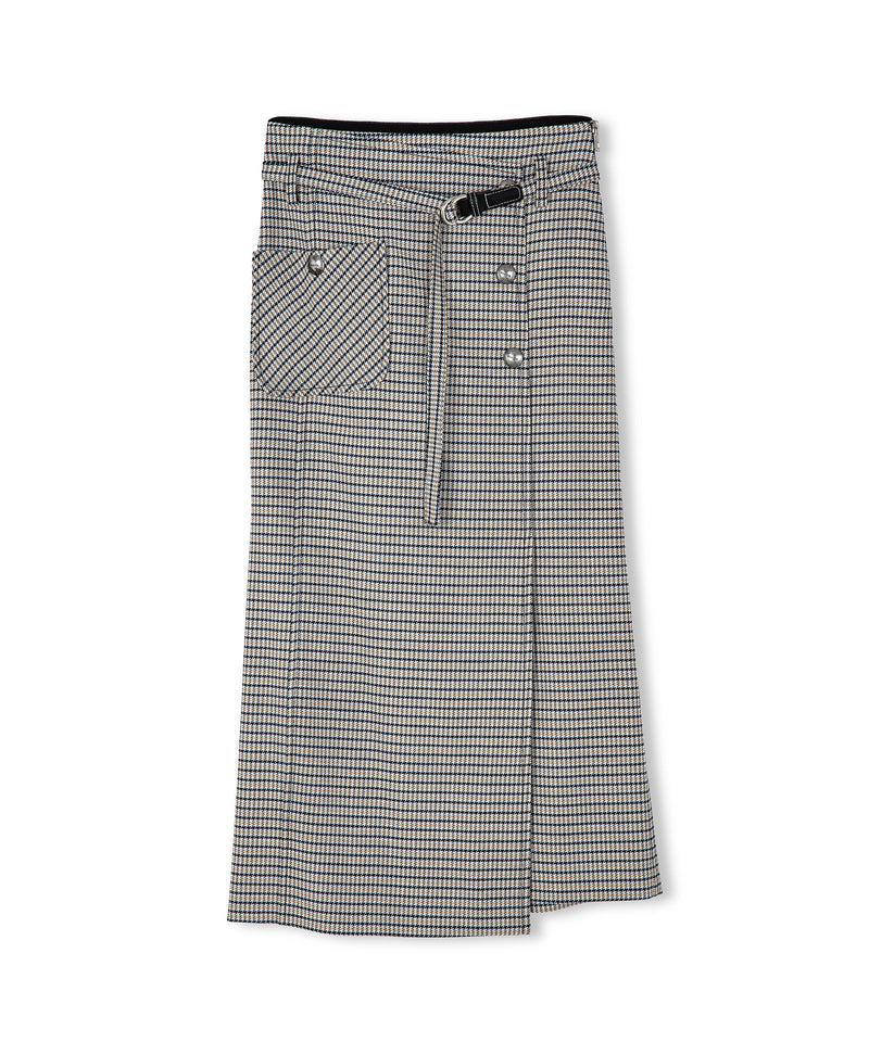 Ipekyol Plaid Pattern Midi Skirt Light Grey