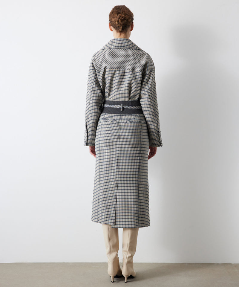 Ipekyol Plaid Pattern Midi Skirt Light Grey