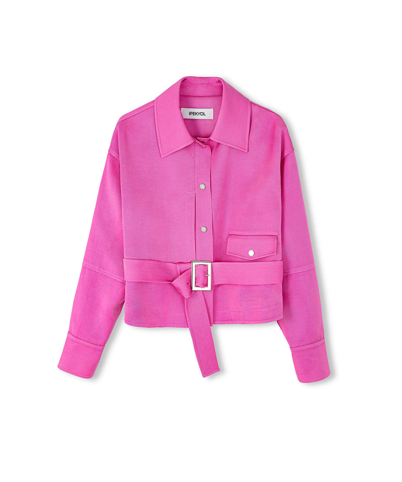 Ipekyol Jacket With Metal Buckle Belt Pink