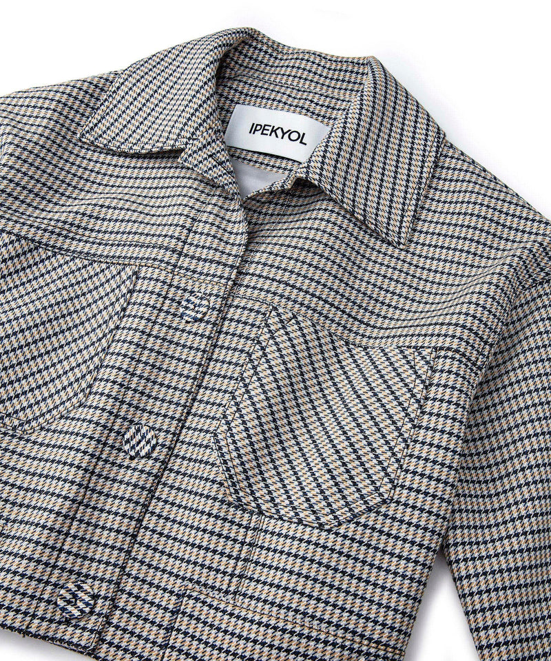 Ipekyol Hounds Tooth Pattern Jacket Light Grey