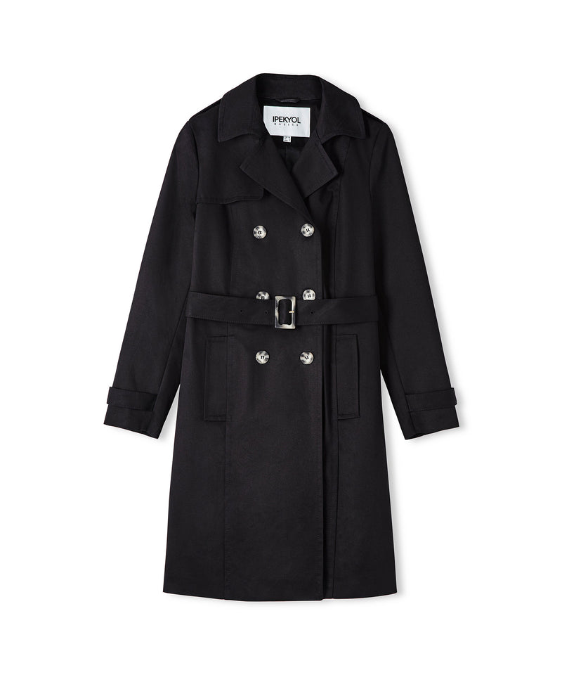 Ipekyol Belted Double-Breasted Trench Coat Black