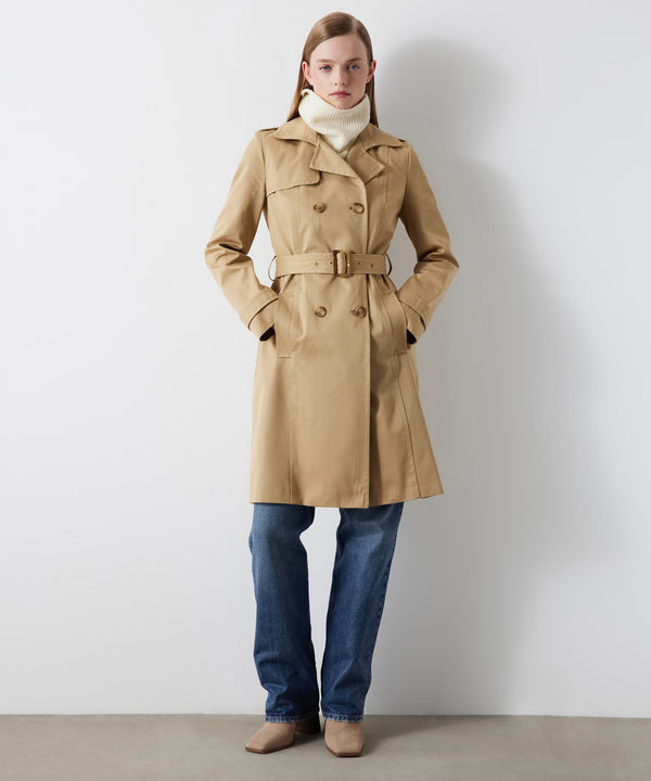 Ipekyol Belted Double-Breasted Trench Coat Natural