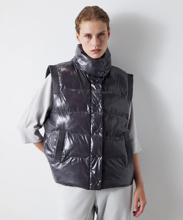 Ipekyol Inflatable Stand Up Collar Vest Anthracite