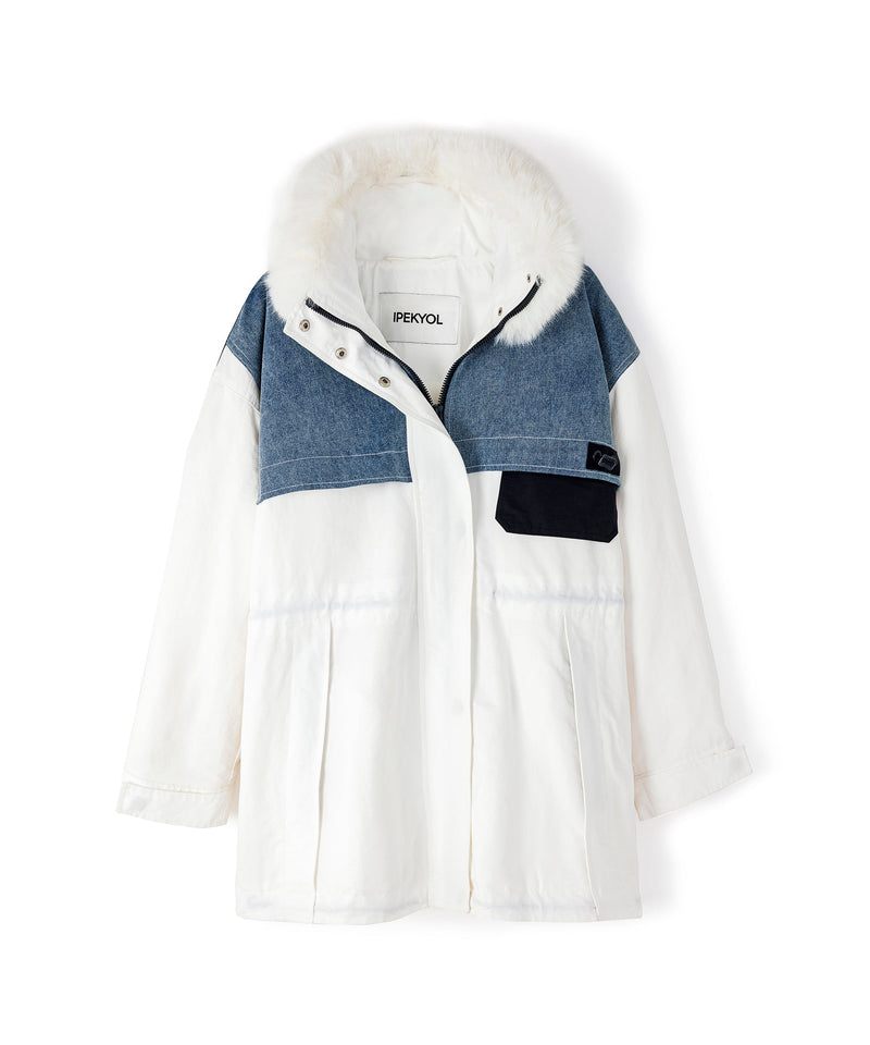 Ipekyol Denim Garnished Coat White