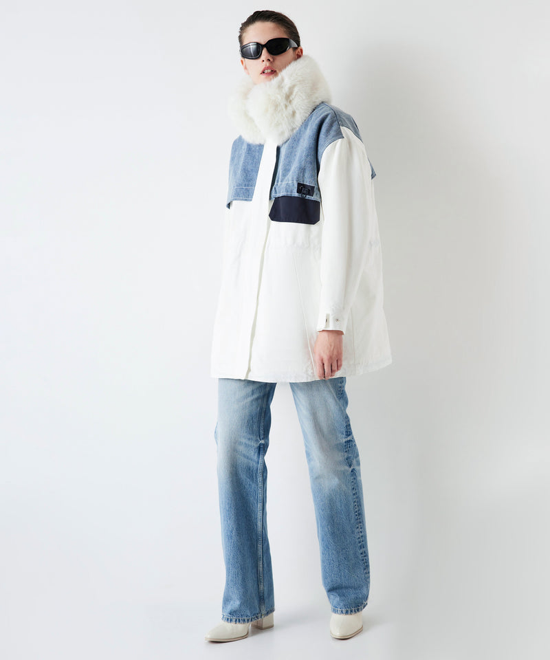 Ipekyol Denim Garnished Coat White