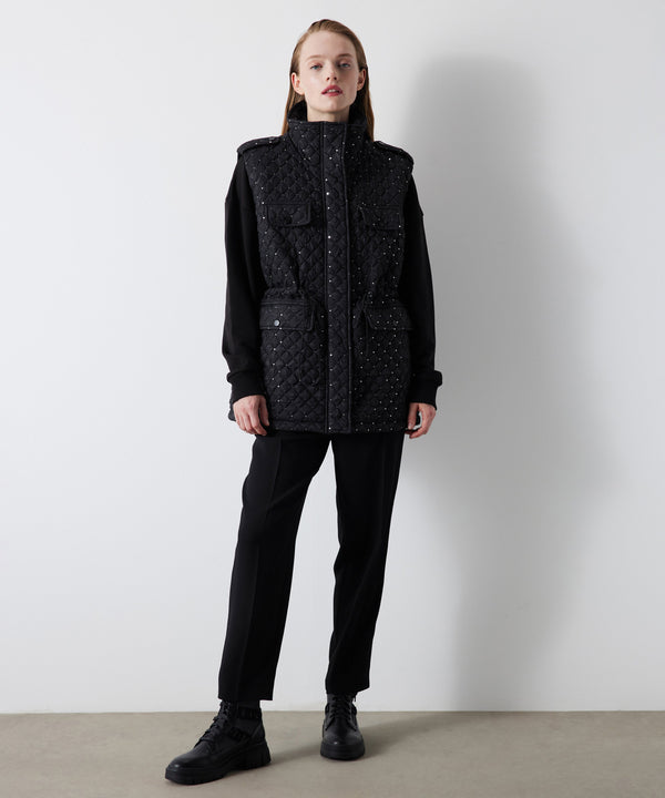 Ipekyol Sequin-Embroidered Quilted Vest Black