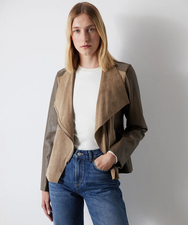 Ipekyol Suede Mix Coat Mink