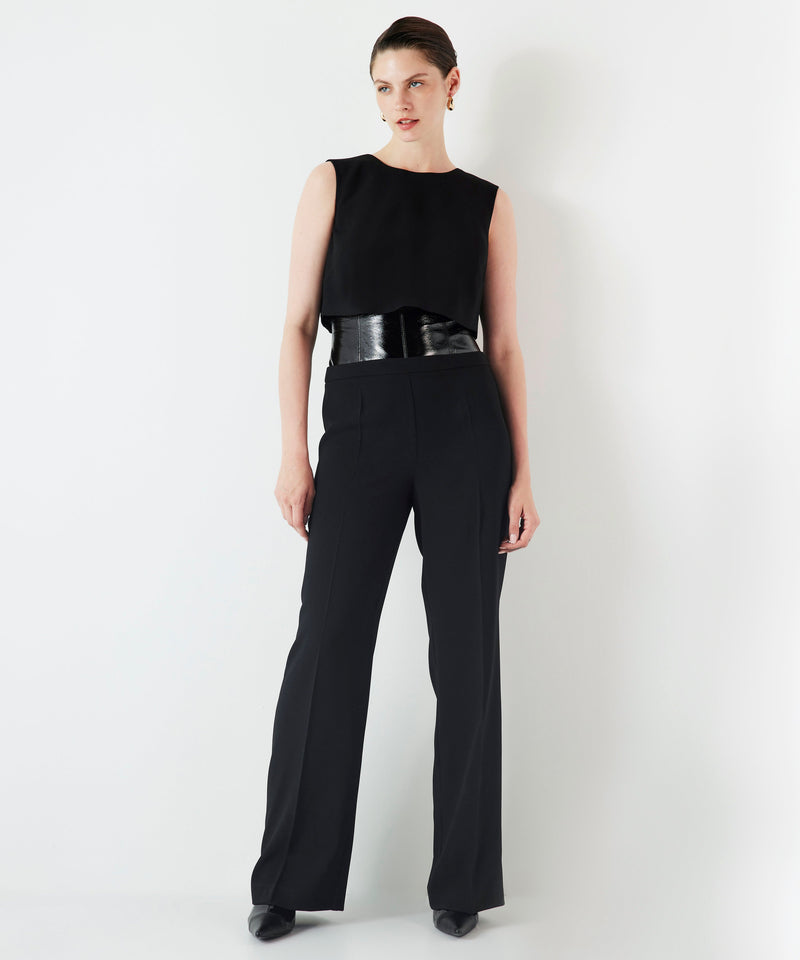 Ipekyol Patent Leather Overalls Black