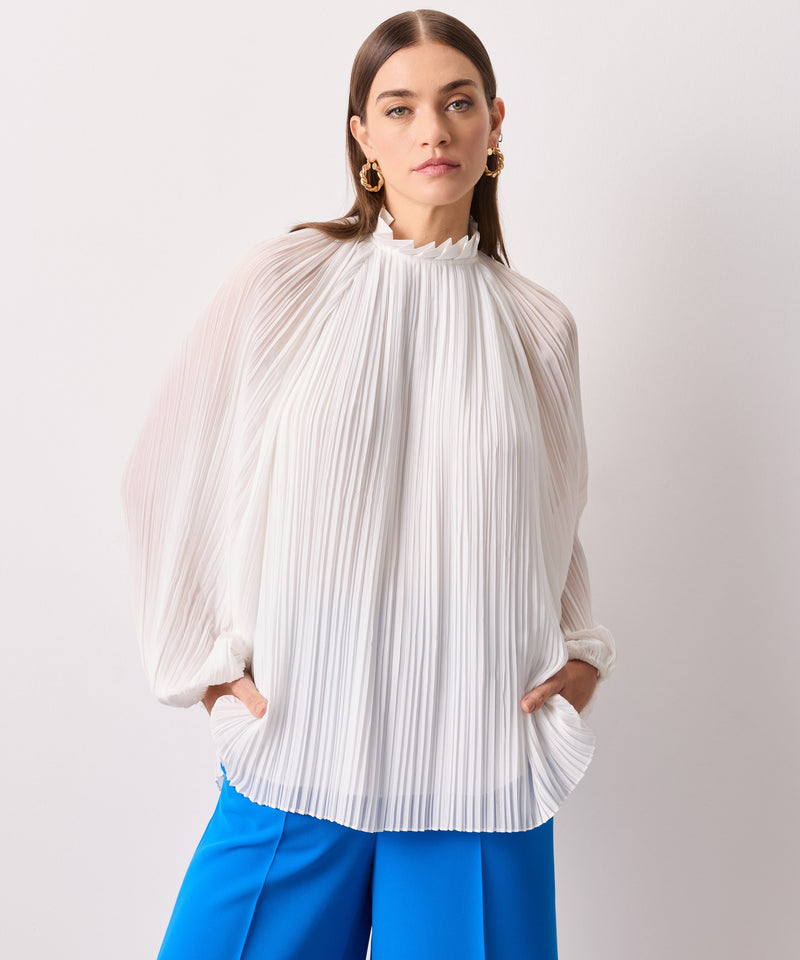 Ipekyol Detailed Collar Pleated Blouse White