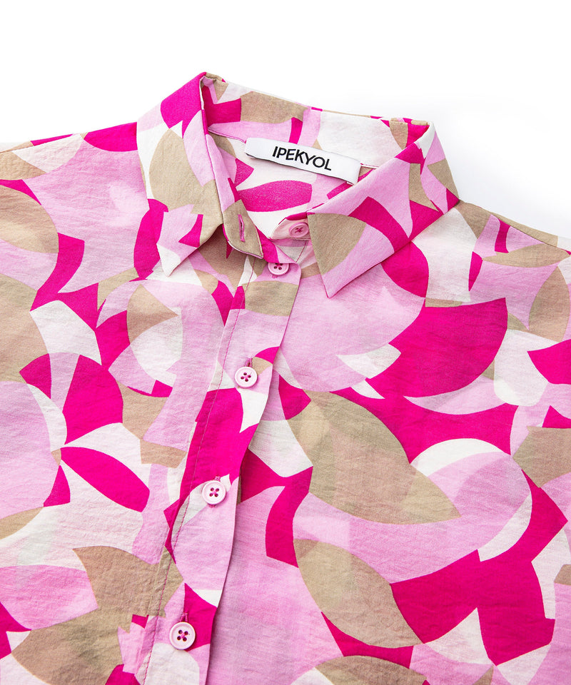 Ipekyol Patterned Oversize Shirt Pink