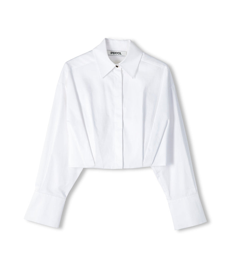 Ipekyol Pleated Crop Shirt White