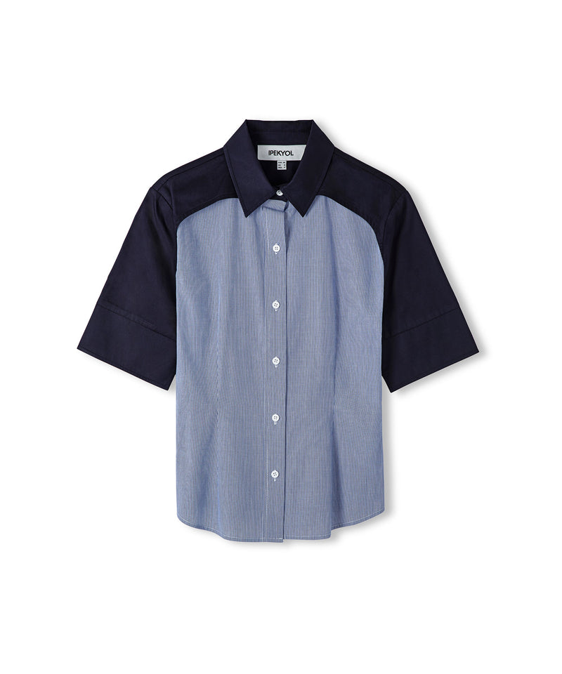 Ipekyol Technical Fabric Mix Shirt Blue