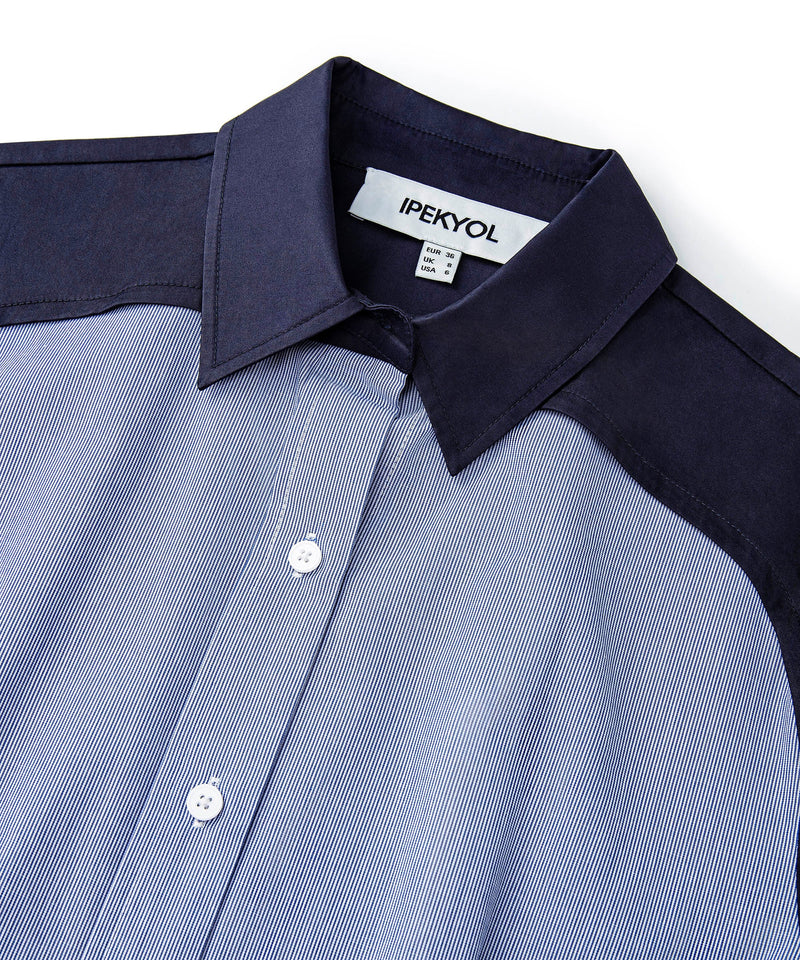 Ipekyol Technical Fabric Mix Shirt Blue