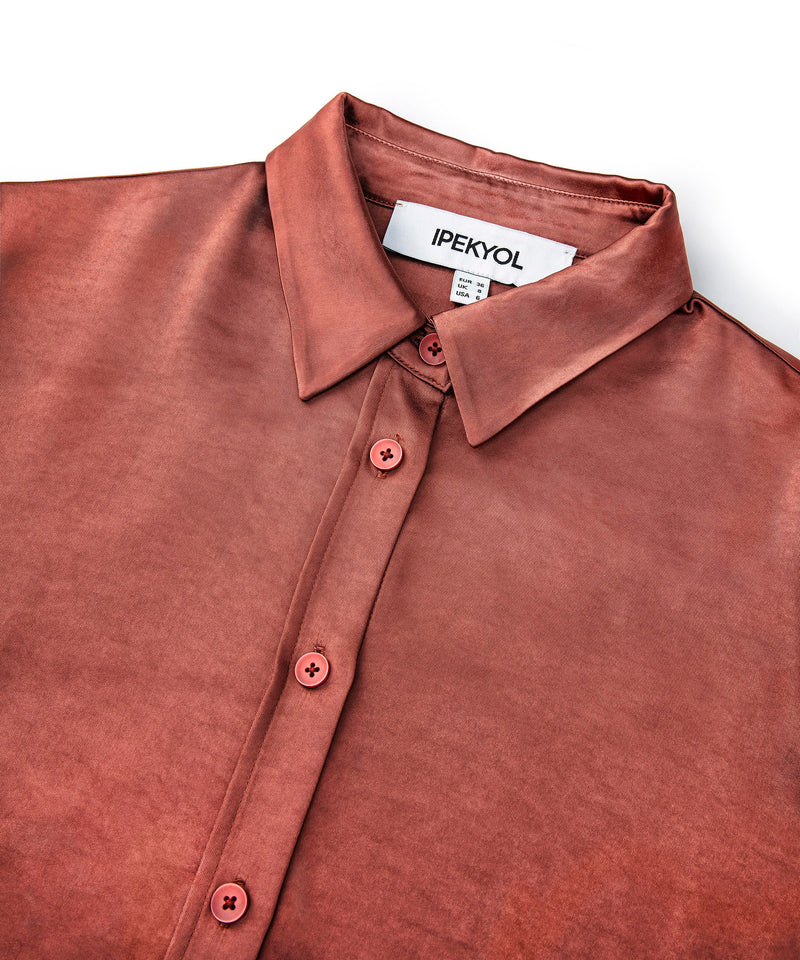 Ipekyol Shiny Textured Shirt Terracotta