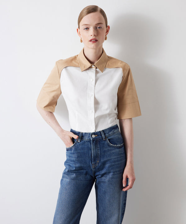 Ipekyol Two-Toned Relax Fit Shirt White