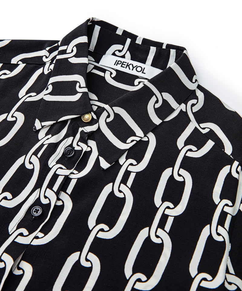 Ipekyol Chain Pattern Shirt Black