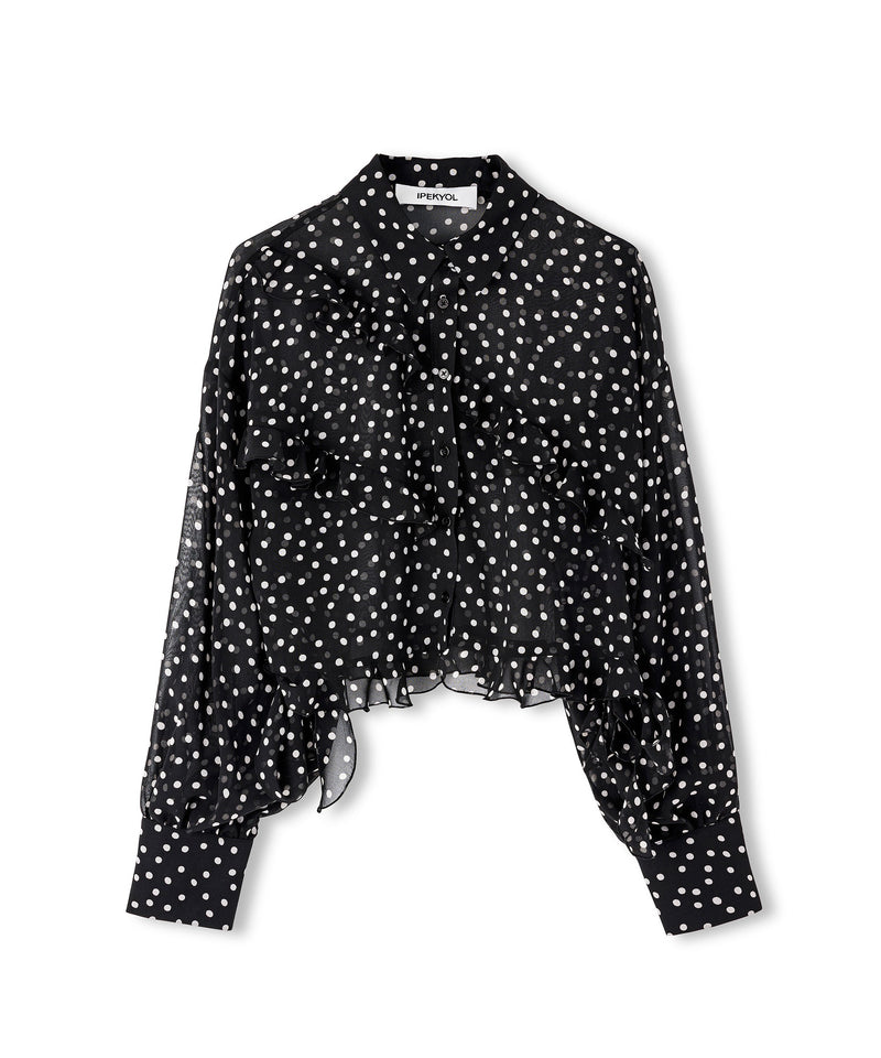 Ipekyol Polka Dot Pattern Transparent Shirt Black