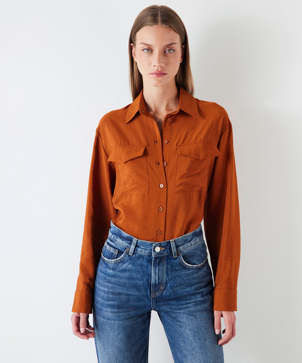 Ipekyol Basic Shirt With Pockets Burn Orange