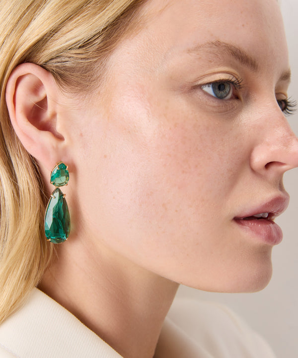 Ipekyol Crystal-Stone Earrings Green