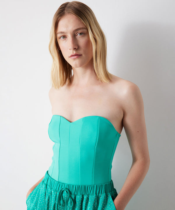 Ipekyol Solid Strapless Bustier Turquoise