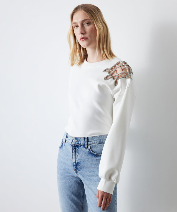 Ipekyol Stone-Embroidered Sweatshirt White