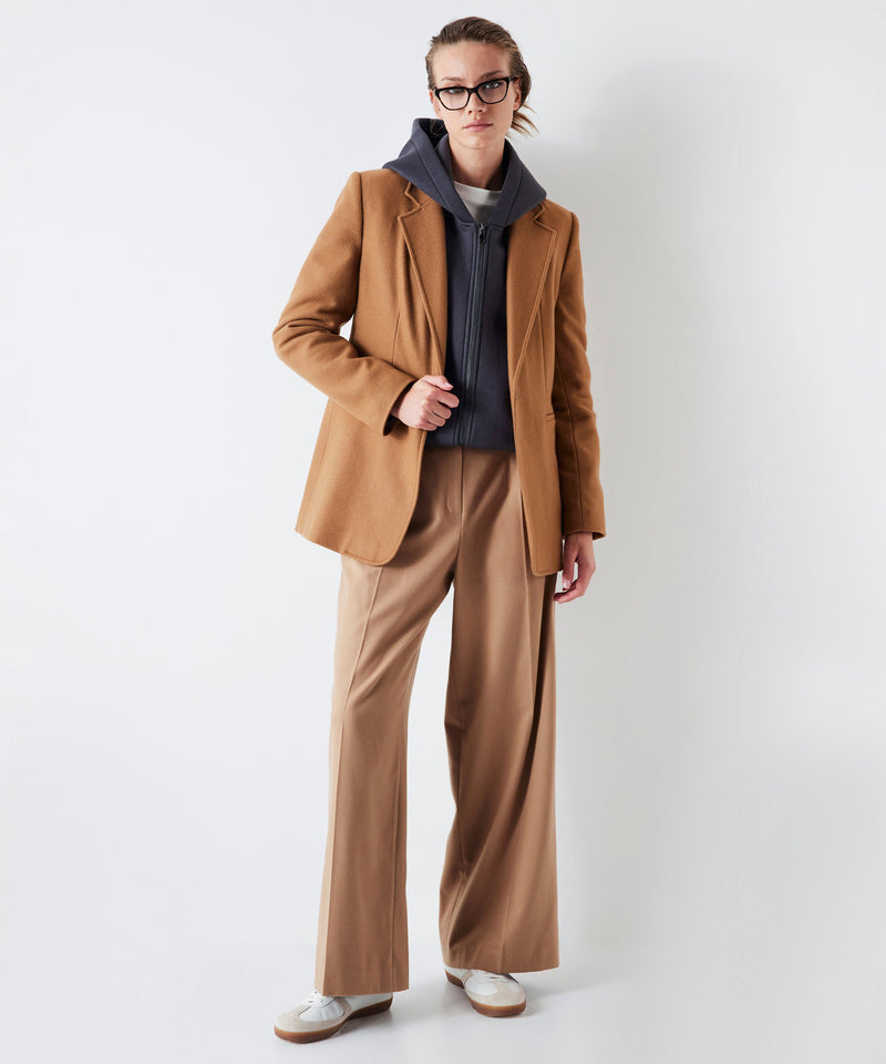 Ipekyol Mono Collar Stamp Blazer Camel