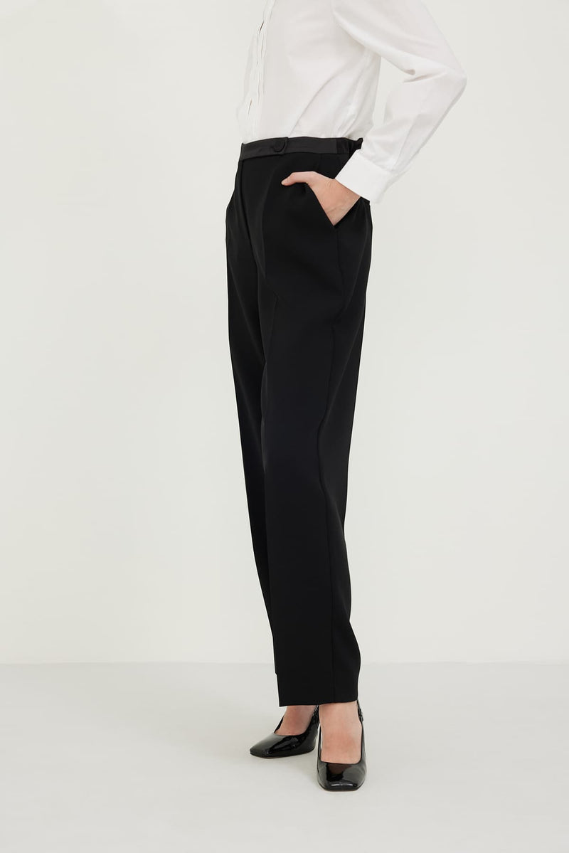 Roman Solid Formal Trousers Black