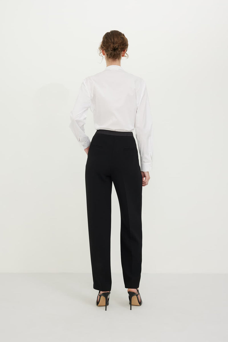 Roman Solid Formal Trousers Black