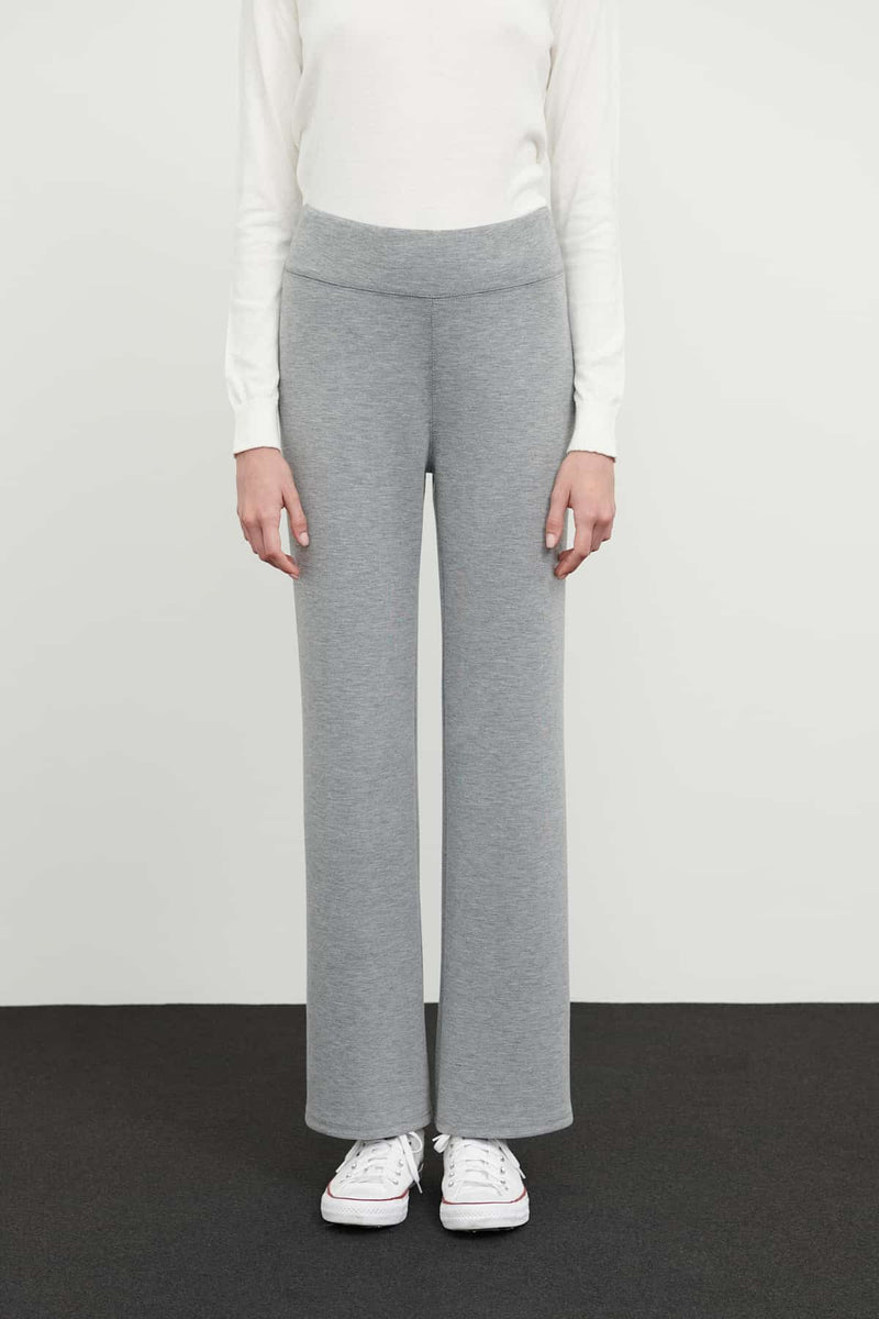Roman Solid Knitted Trousers Grey