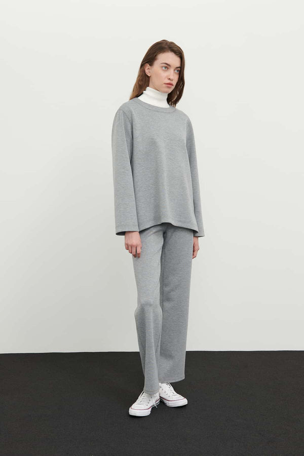 Roman Long Sleeve Knitted Sweatshirt Grey