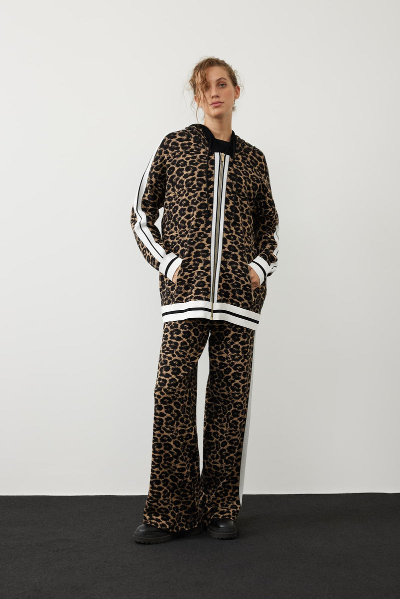 Roman Leopard Print Hoodie Knitwear Leopard