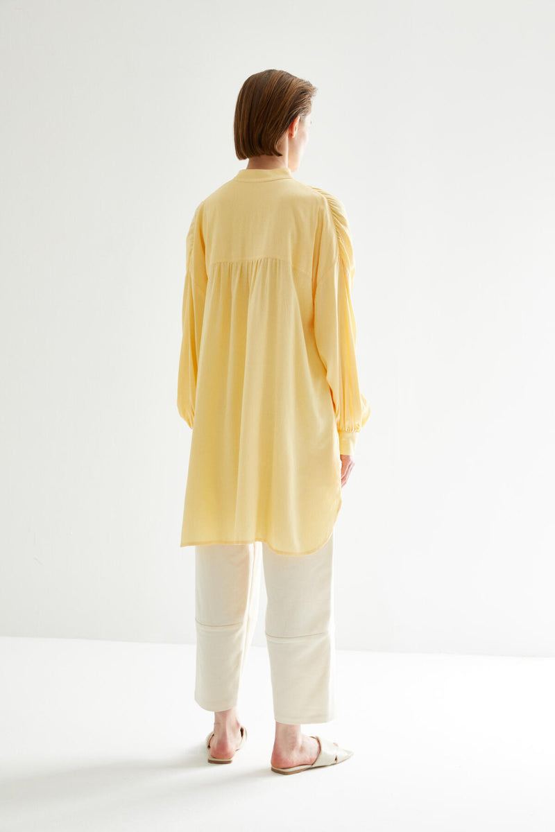 Kevsersarioglu Long Sleeve Oversized Blouse Yellow
