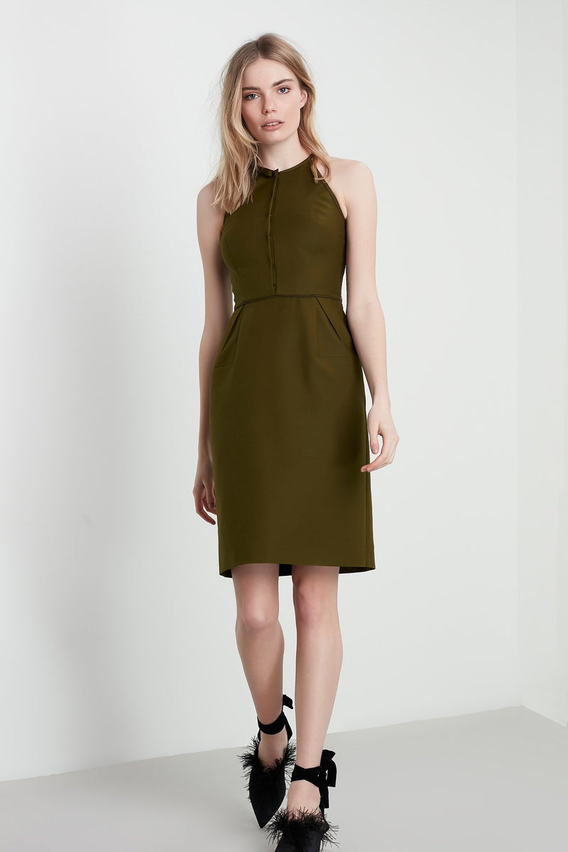 Machka Sleeveless Sheath Mini Dress Green