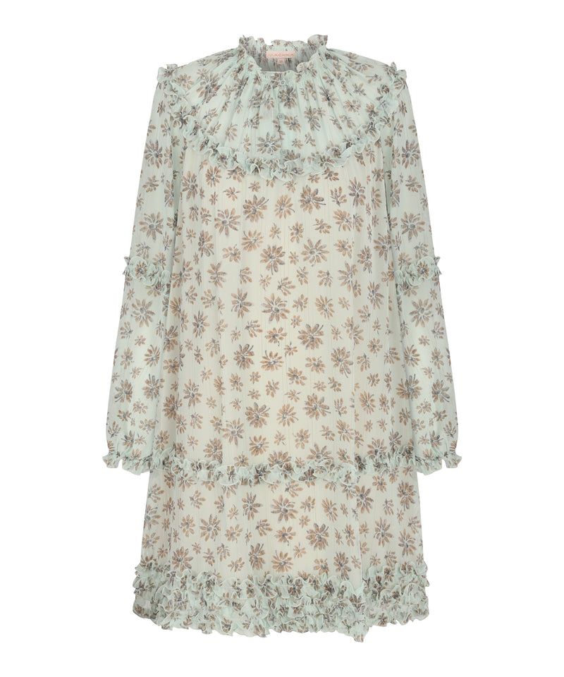 Machka Printed Frill Detail Blouse Nile