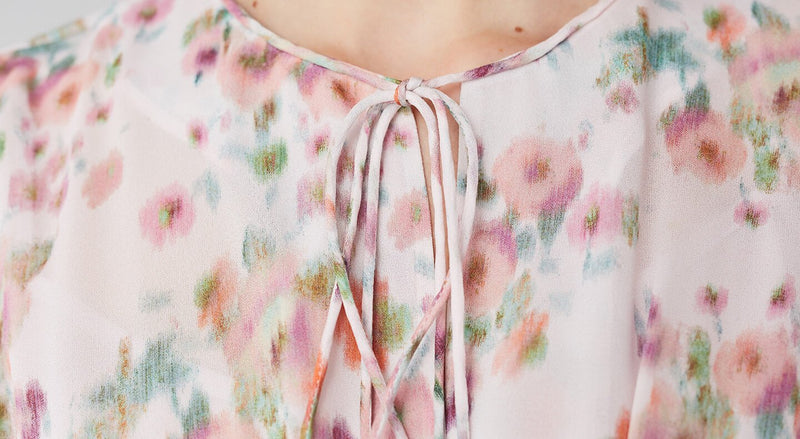 Machka Floral Print Frill Detail Dress Pink